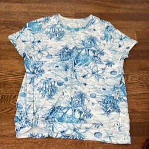 Abercrombie Kids Blue and White Short Sleeve Tee